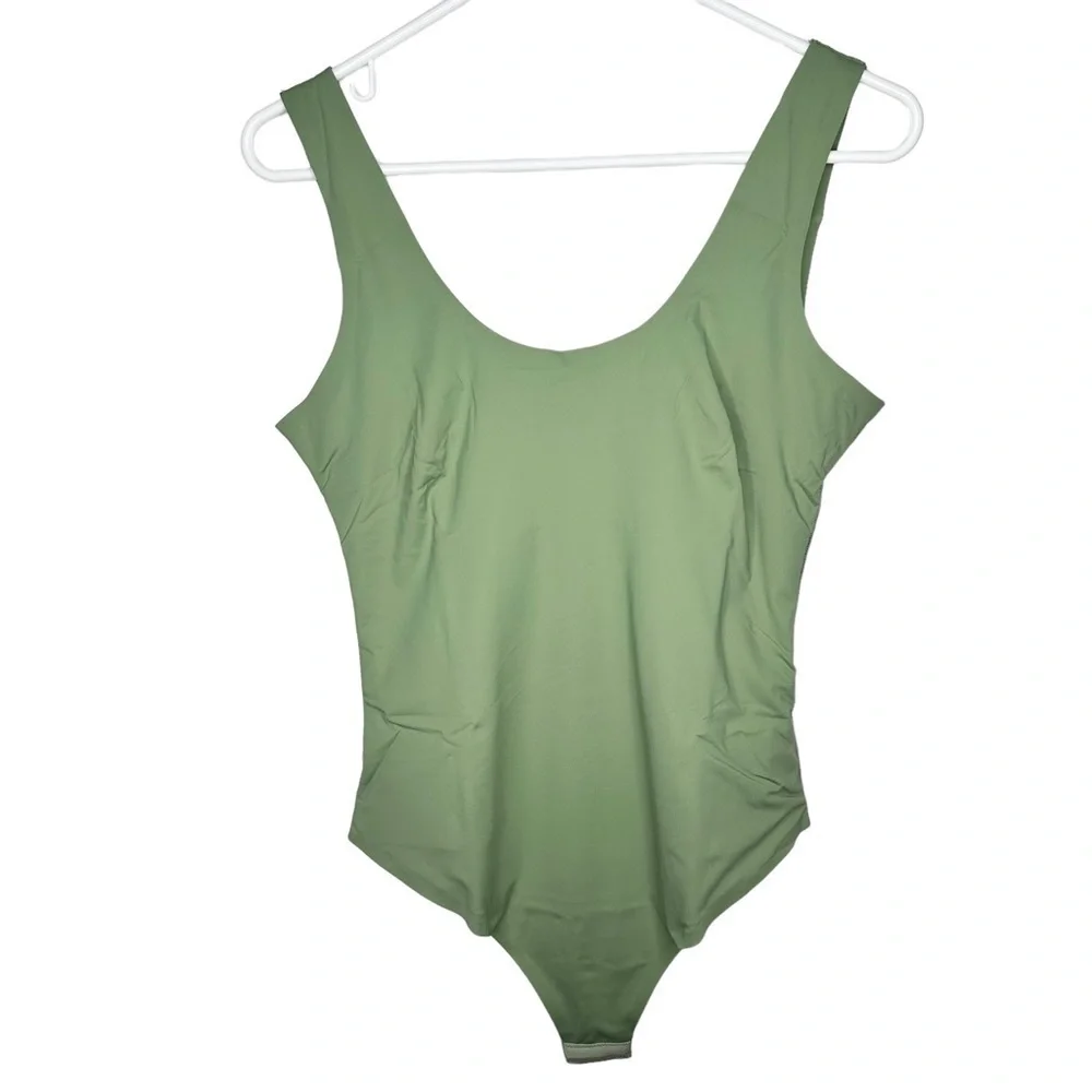 Pinsy Scoop Tank Hourglass Shapewear Thong Bodysuit Size XL NWT In Color Sage - Picture 3 of 13